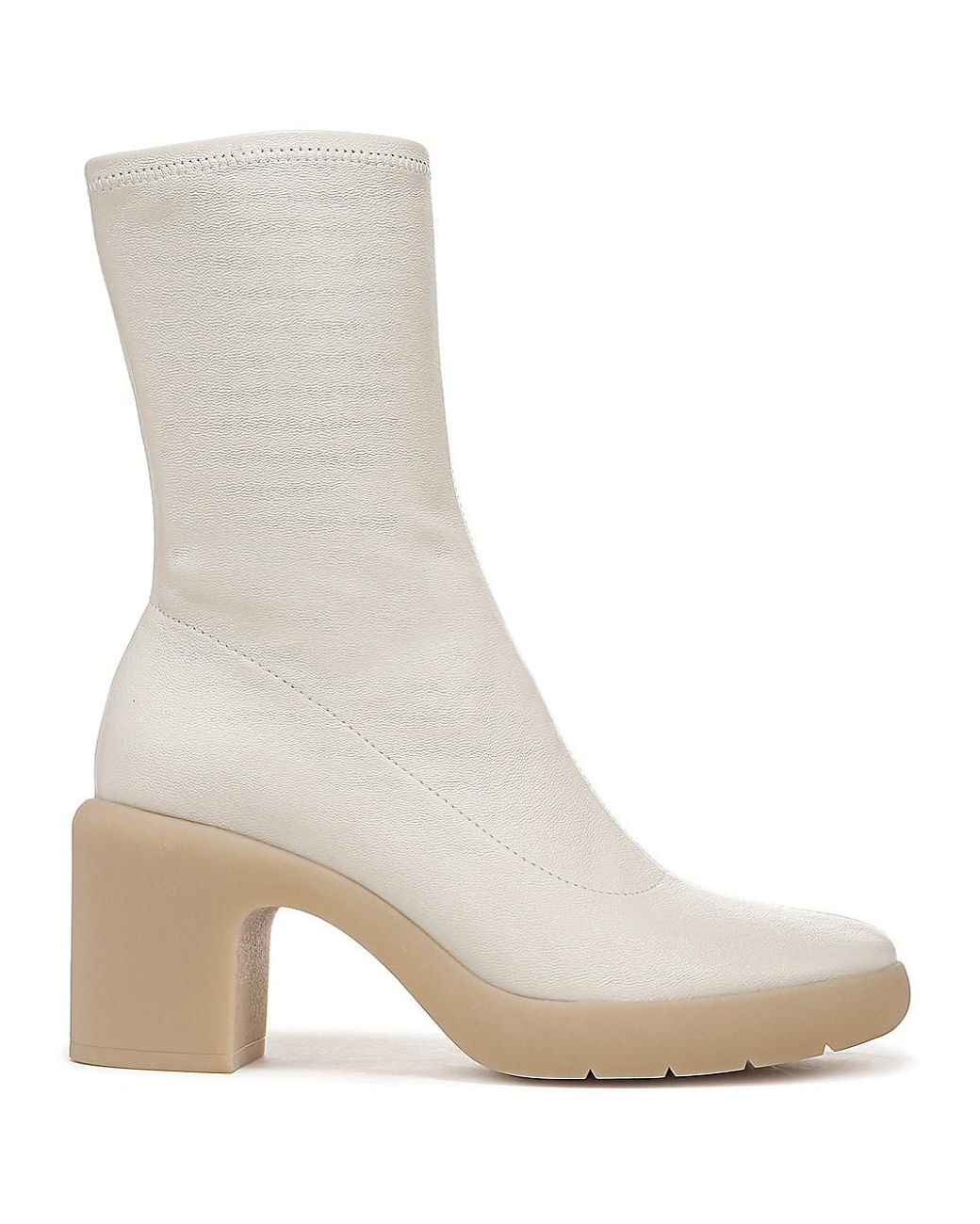 Vince Mandy Leather Ankle Boots in White | Lyst