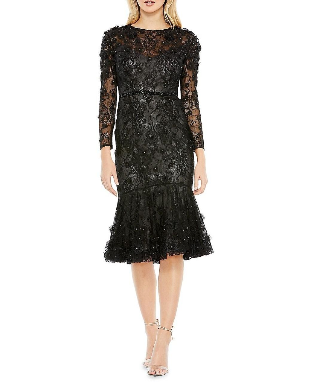 Mac Duggal Embellished Floral Cocktail Dress in Black Lyst
