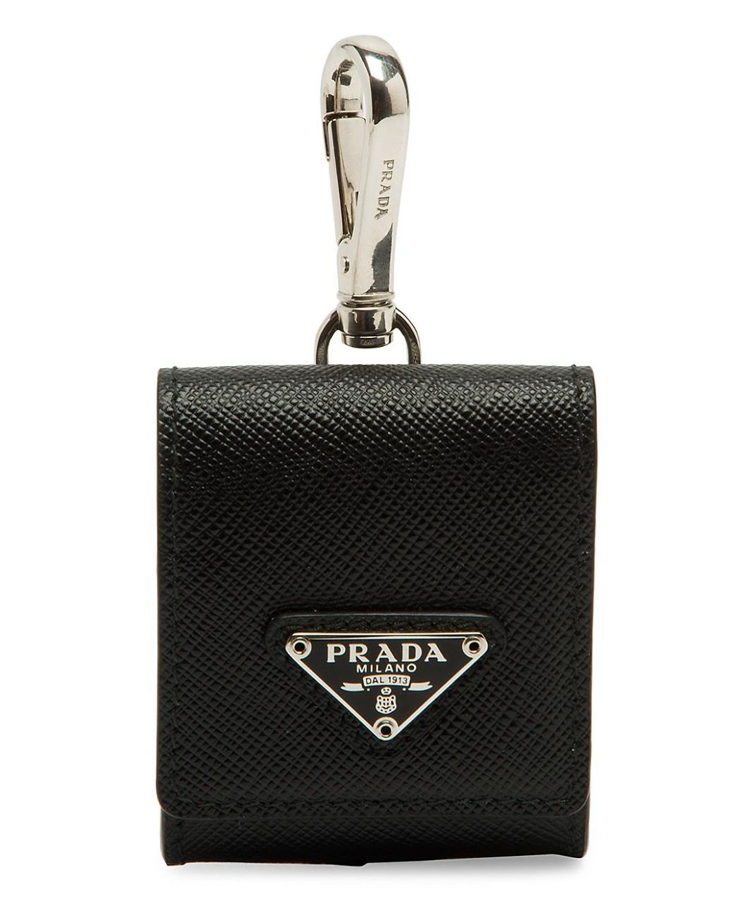 Prada Leather Airpods Case in Black for Men | Lyst