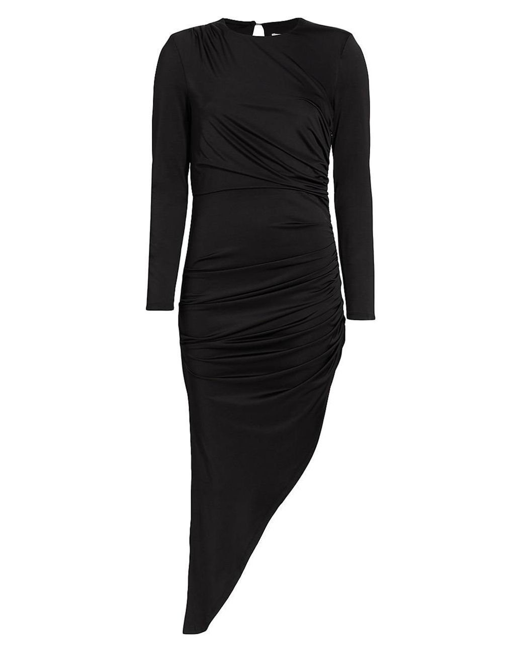 Veronica Beard Tristana Ruched Asymmetric Midi-dress in Black | Lyst