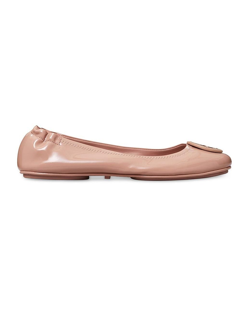 Tory Burch Minnie Patent-leather Travel Ballet Flats in Pink | Lyst