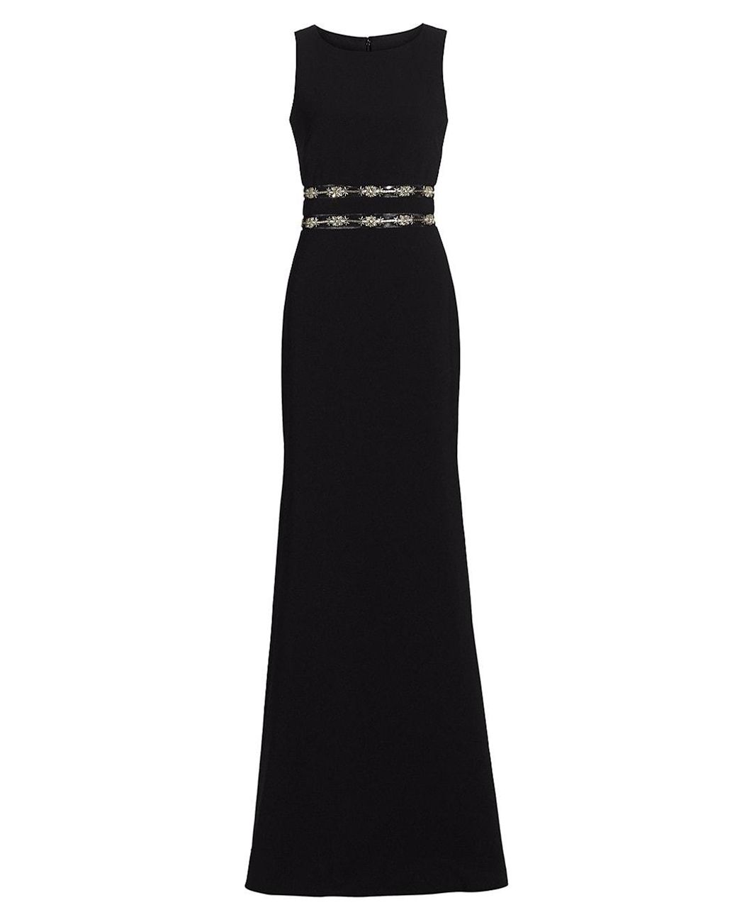 THEIA Synthetic Kaylee Crystal Embellished Column Dress in Black | Lyst