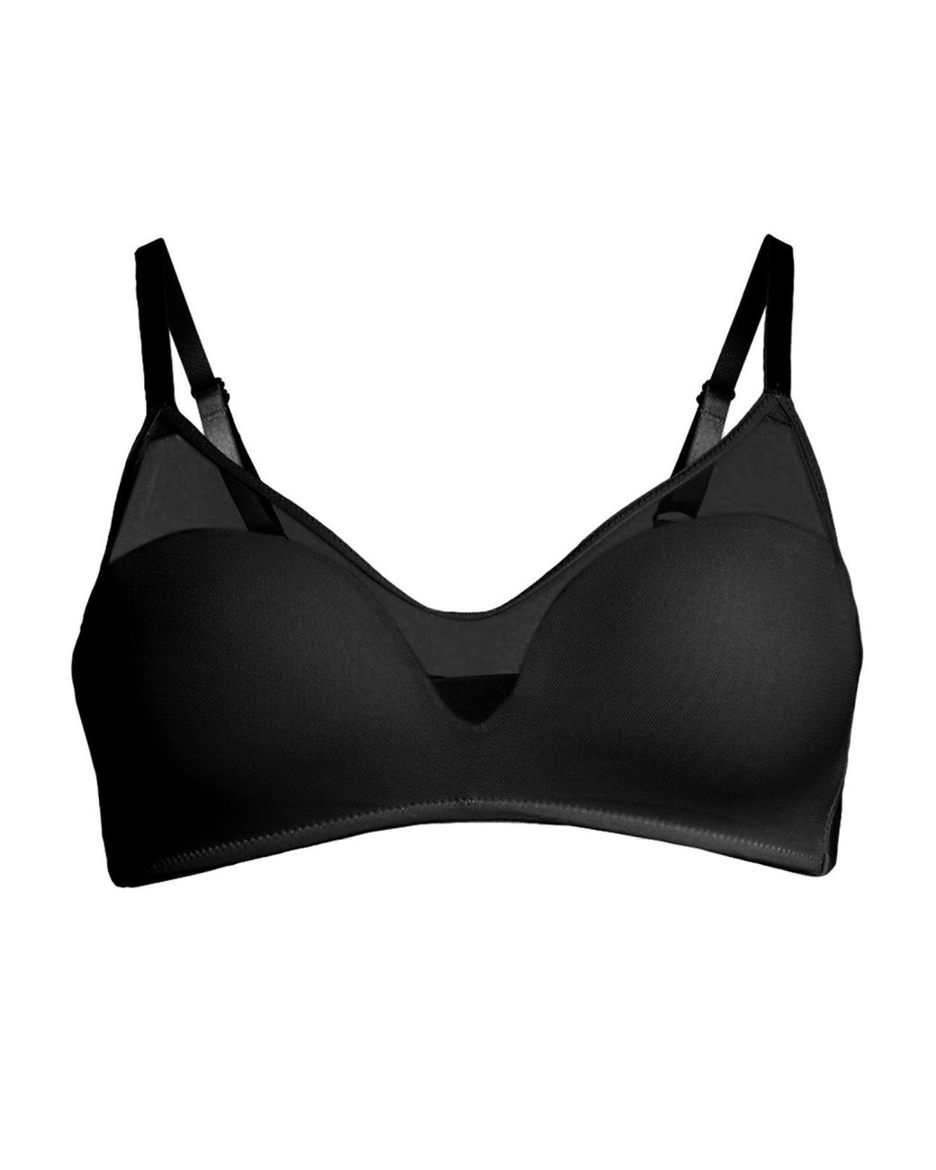 Le Mystere Synthetic Sheer Illusion Wireless Bra in Black - Lyst