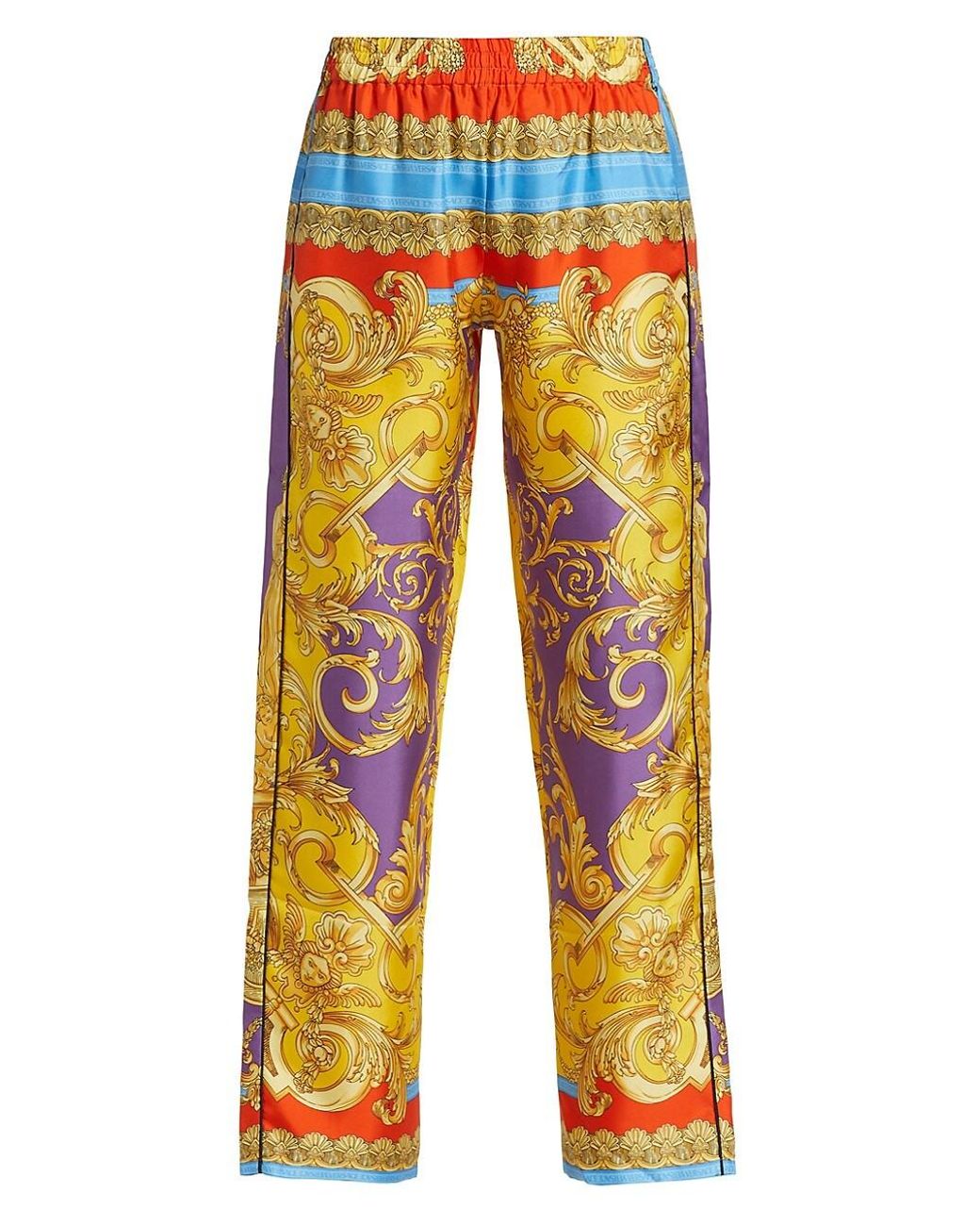 Versace Printed Silk Pajama Pants Lyst