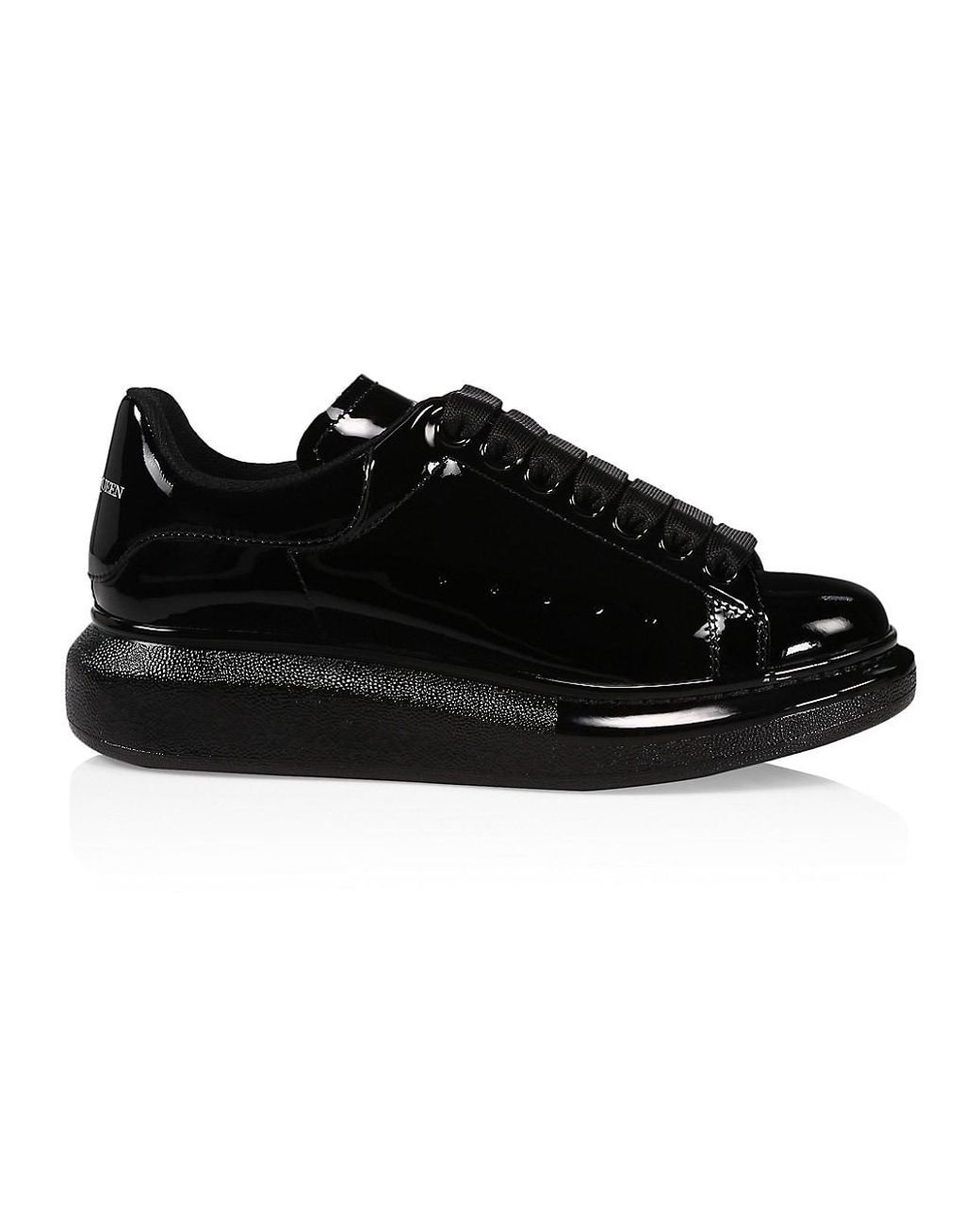 Alexander McQueen Patent Leather Oversized Sneakers in Black | Lyst
