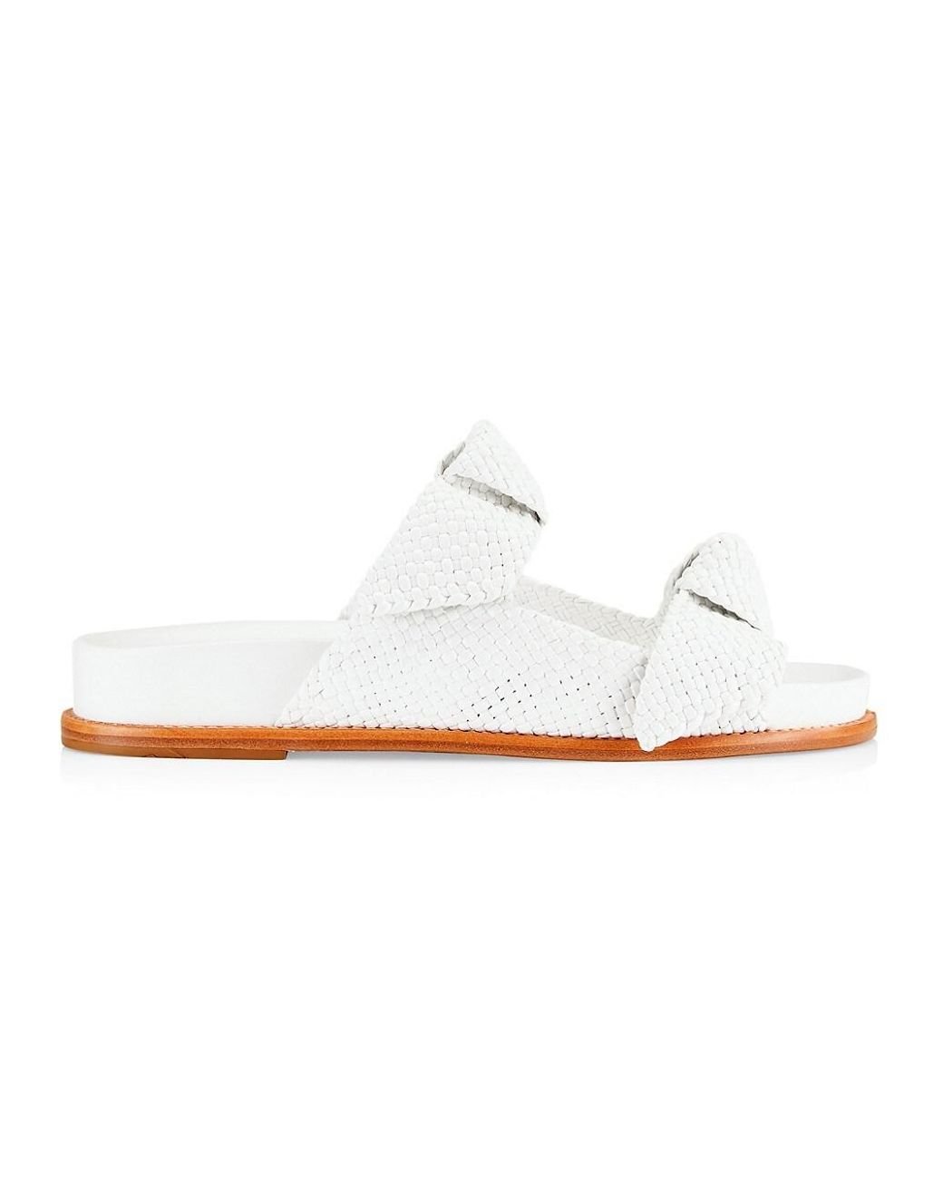 Alexandre Birman Asymmetric Clarita Braided Leather Sandals in White | Lyst