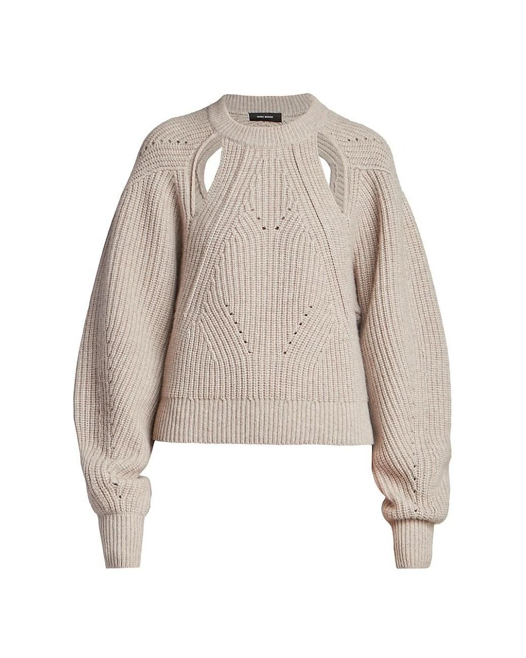 Isabel Marant Palma Wool & Cashmere Knit Cut-out Sweater in Beige ...