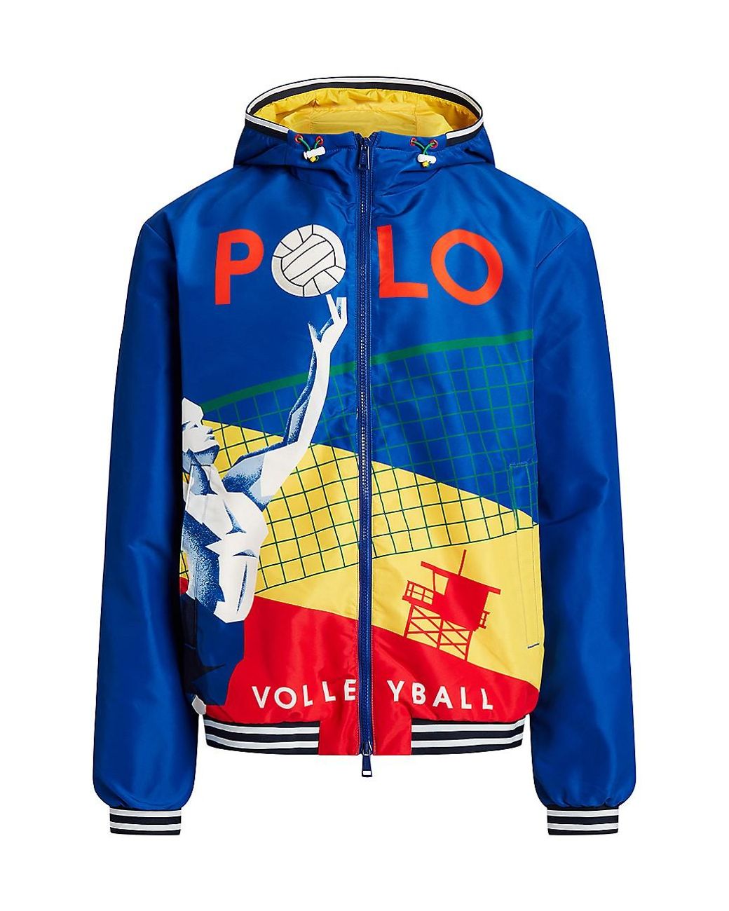 Polo Ralph Lauren Volley Poster Print Jacket in Blue for Men | Lyst