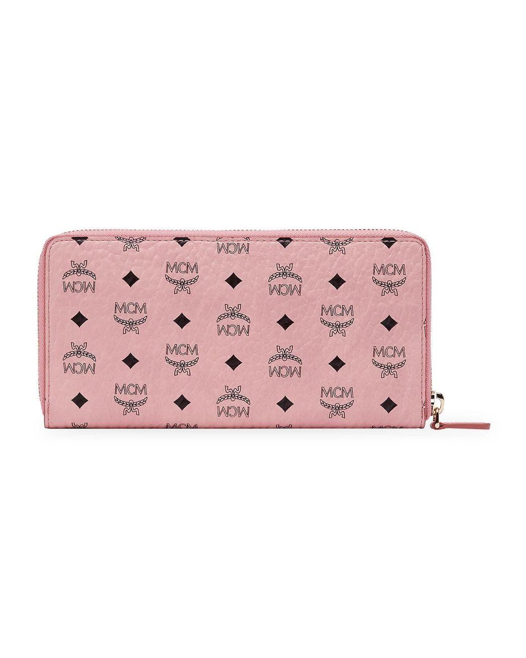 MCM Large Visetos Original Leather Zip-around Wallet in Pink | Lyst