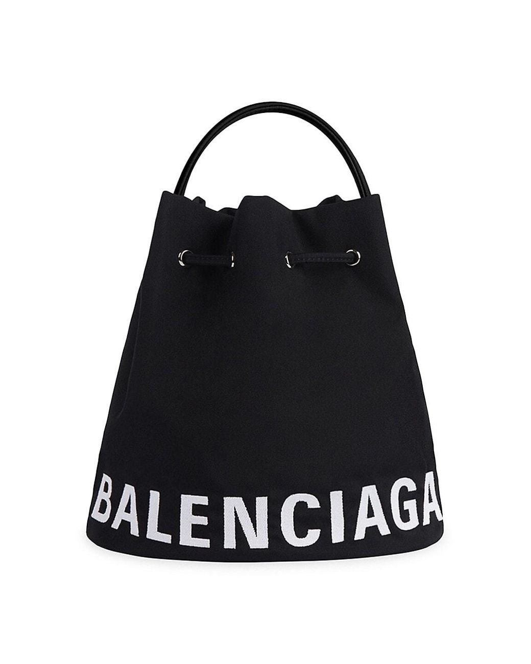 Balenciaga Wheel Small Drawstring Bucket Bag in Black Lyst