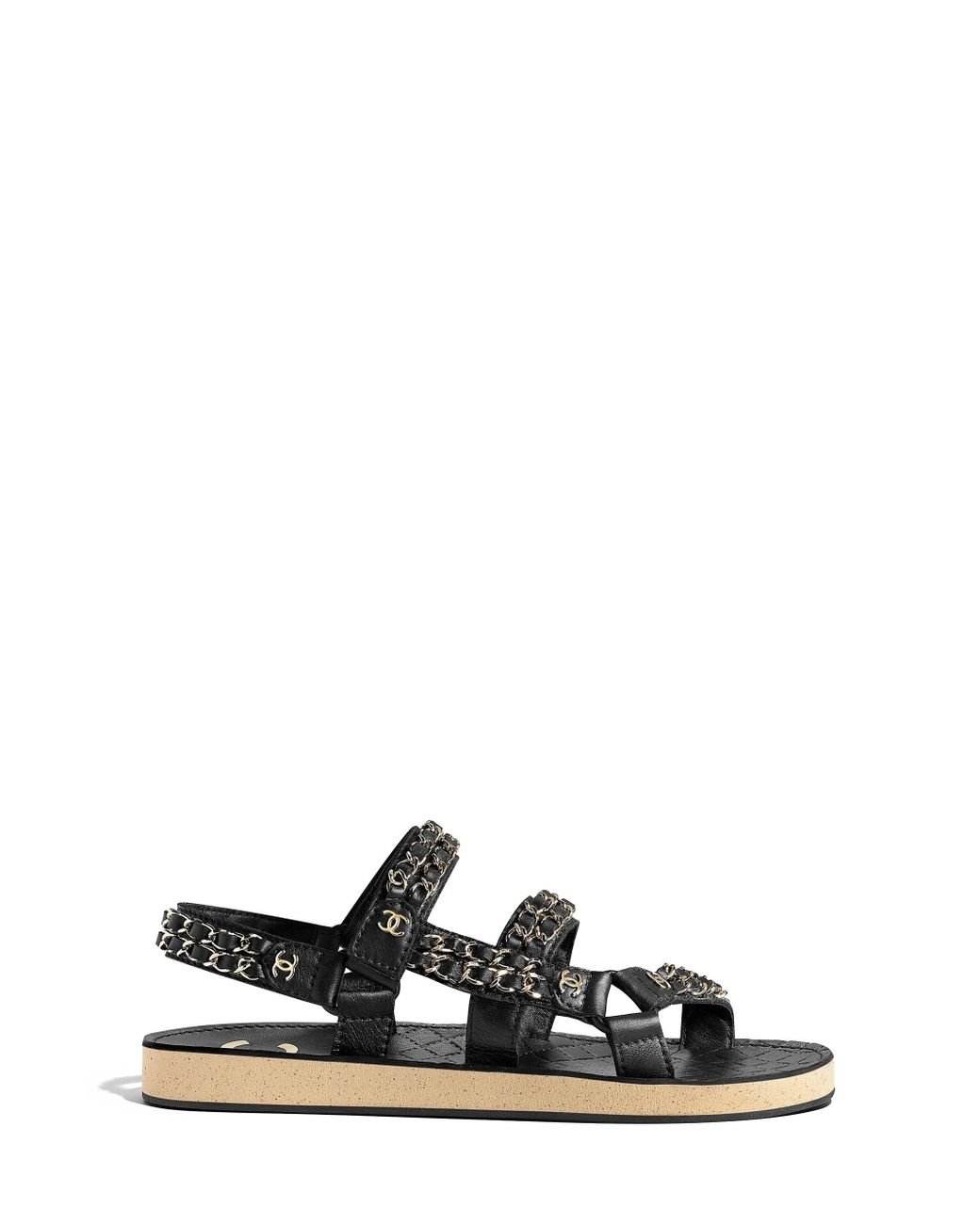 Chanel Sandals in Black | Lyst