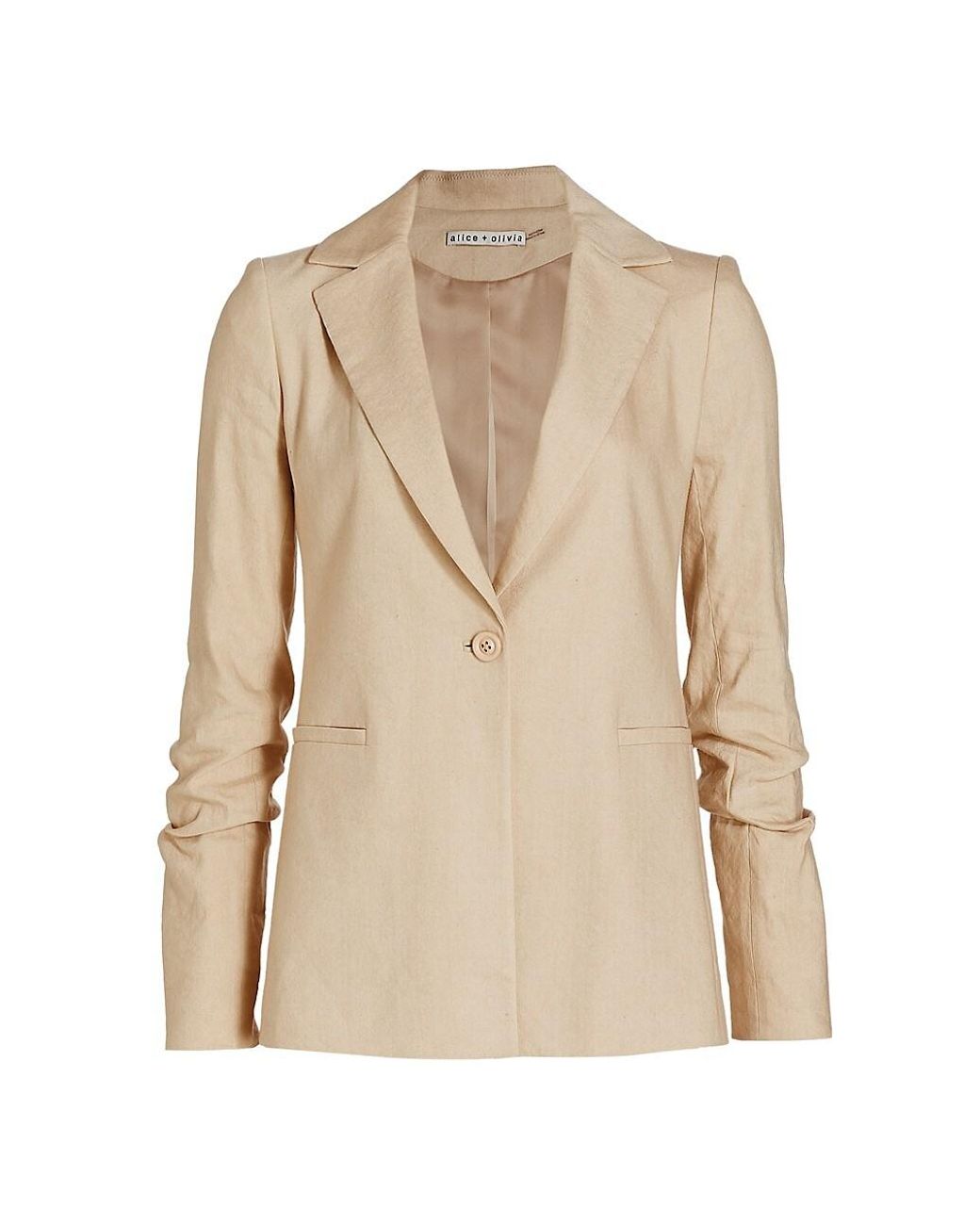 Alice + Olivia Pailey Singlebreasted Blazer in Natural Lyst