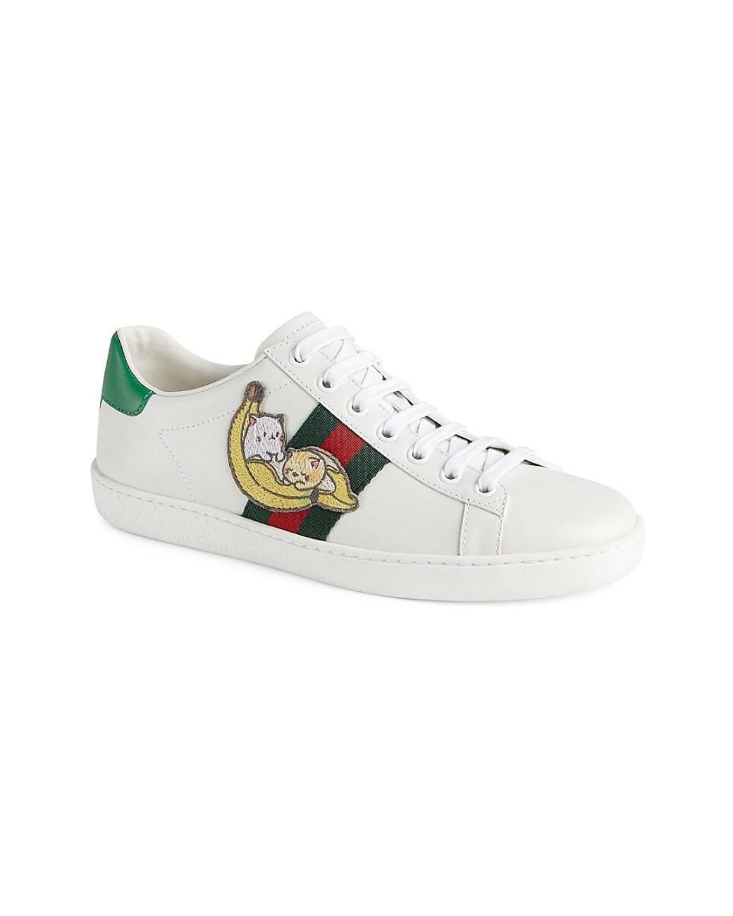 Gucci Leather Bananya X Ace Sneakers in White - Save 10% - Lyst