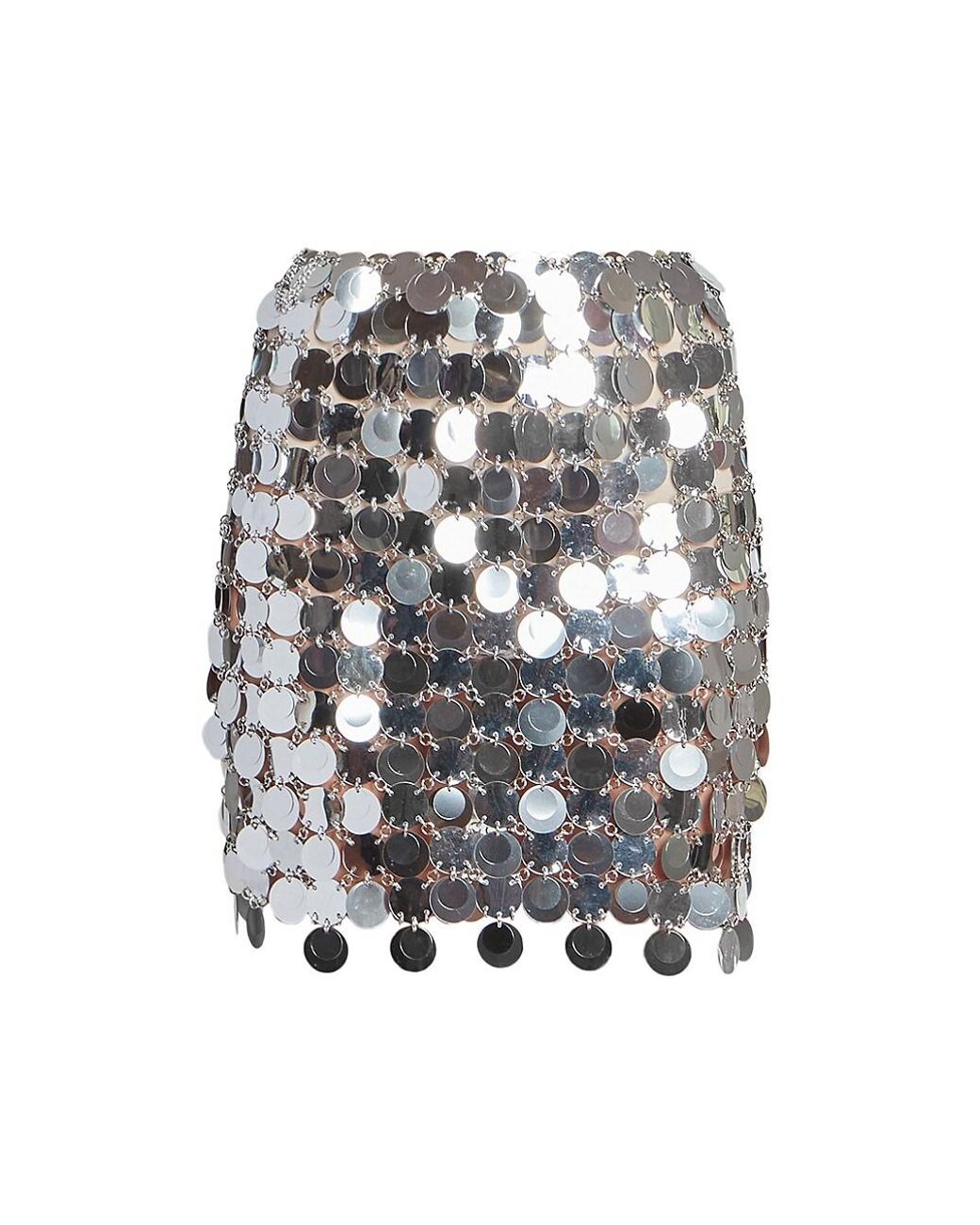 Paco Rabanne Circle Sequin Miniskirt in Silver (Metallic) | Lyst