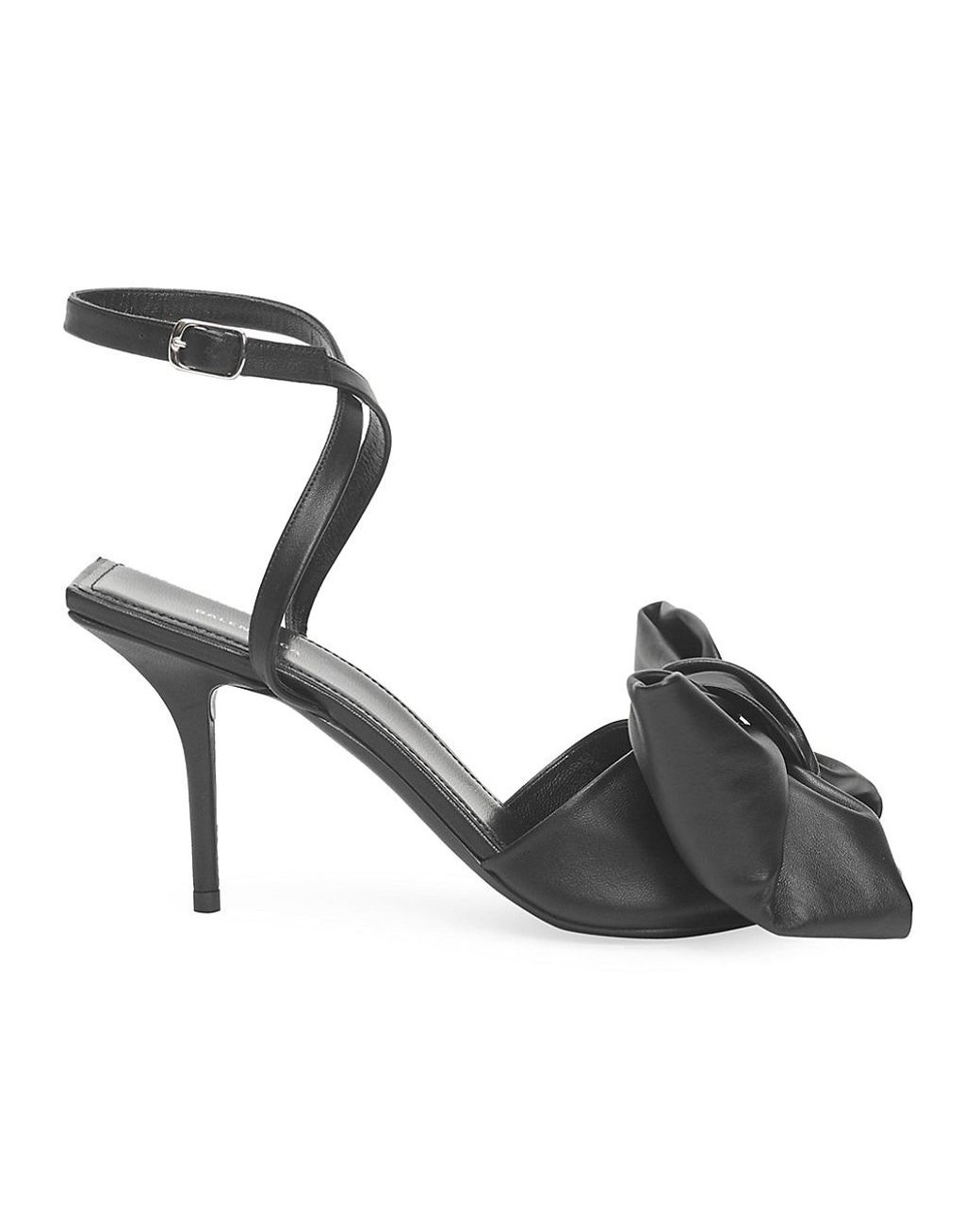Balenciaga Bow Leather Sandal in Black | Lyst