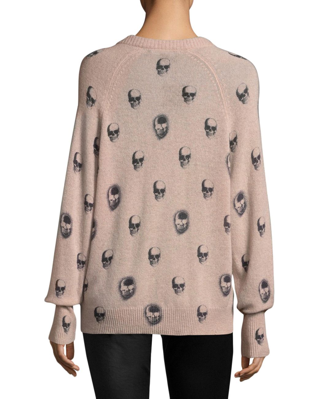 360cashmere Riley V-neck Skull Cashmere Sweater in Pink | Lyst