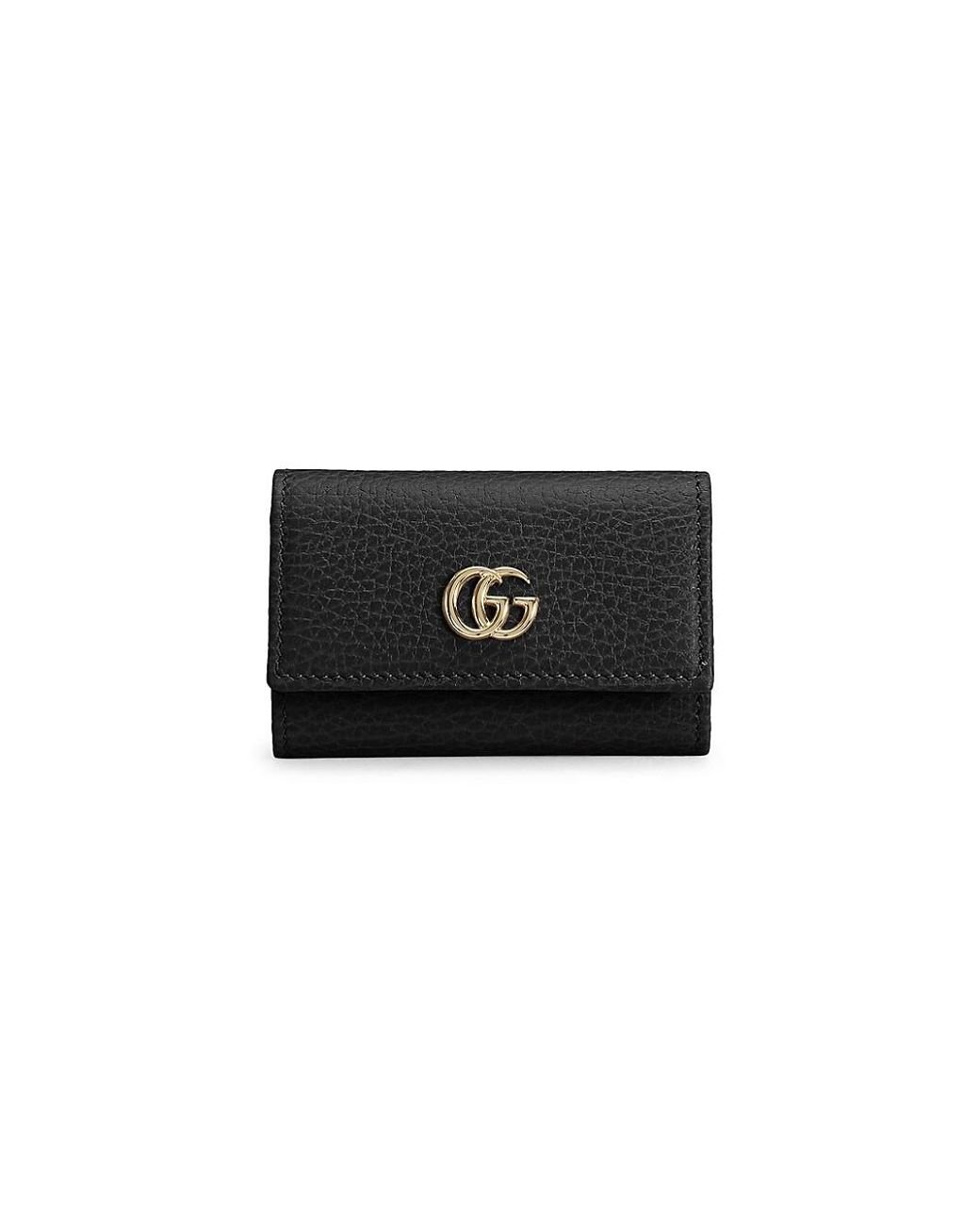Gucci Black Matelasse Leather GG Marmont Key Case Gucci