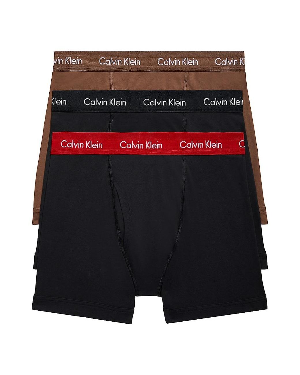 Calvin Klein Cotton Stretch Regular Fit Boxer Briefs, Pack of 3, Black