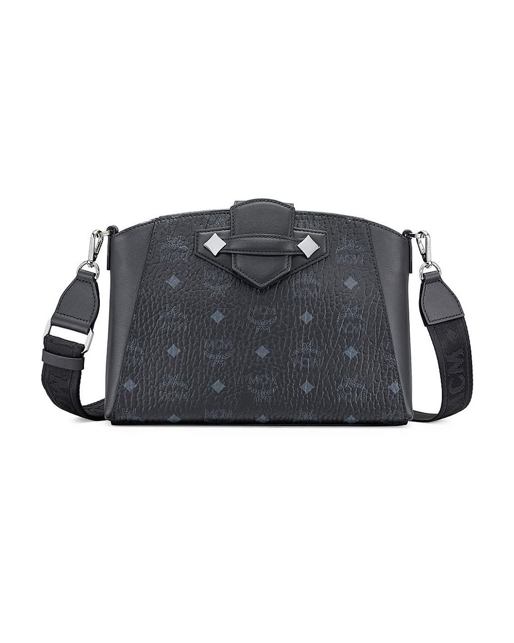 MCM Essential Visetos Crossbody Bag in Black