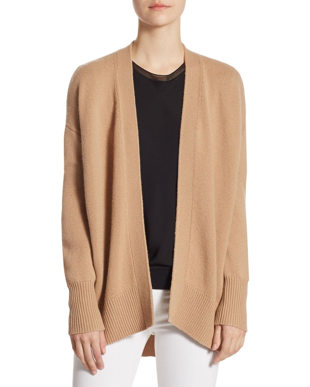 Theory Oversized Cashmere Cardigan in Natural | Lyst