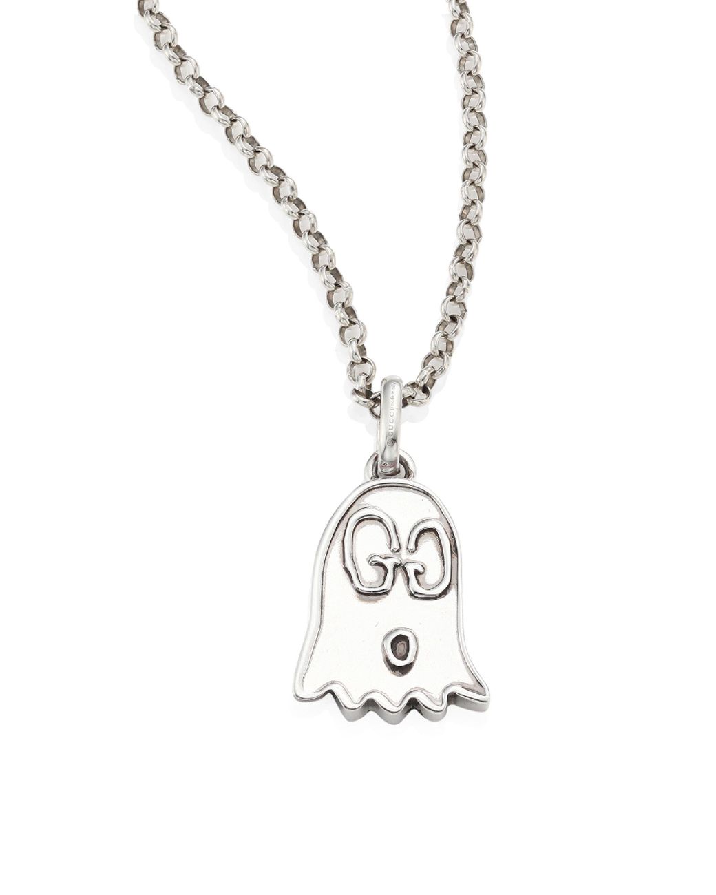 Ghost Sterling Silver Ghost Pendant Necklace in Metallic | Lyst