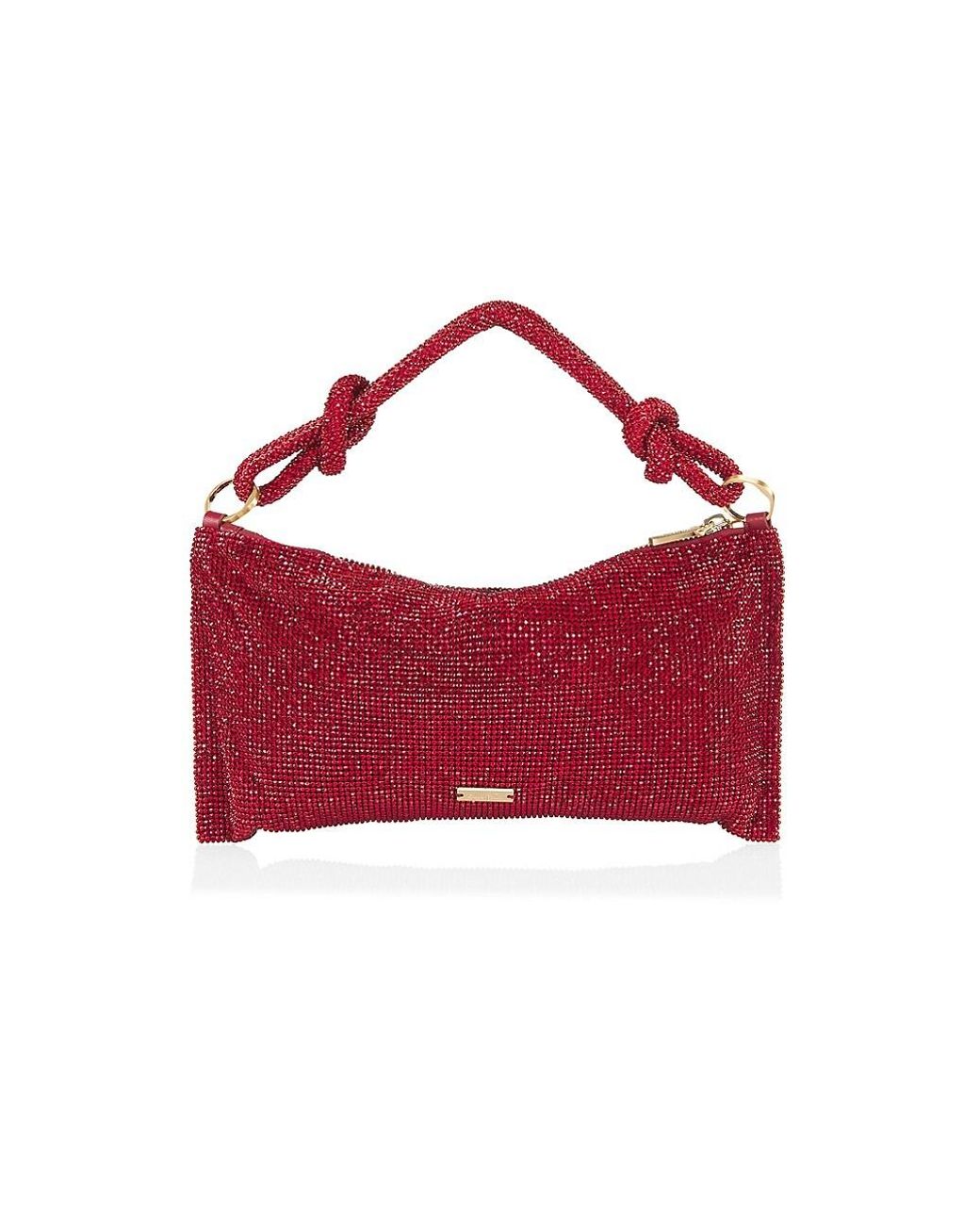 Cult Gaia Nano Hera Rhinestone Mesh Shoulder Bag in Scarlet (Red) Lyst