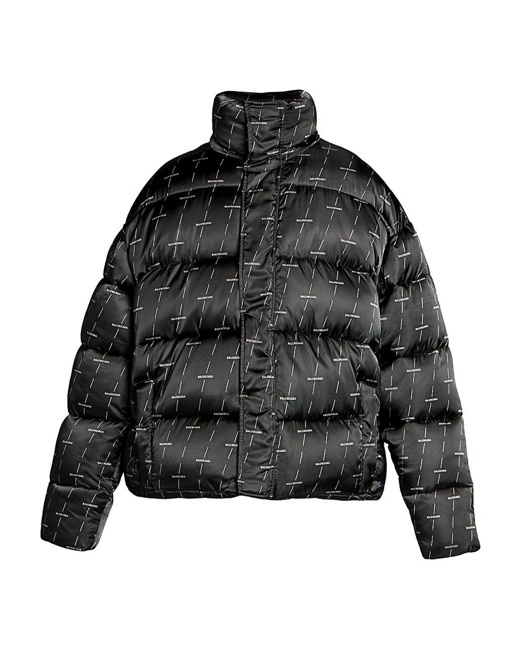 Balenciaga Cotton Bb Logo Puffer Jacket in Black Grey (Black) for Men ...