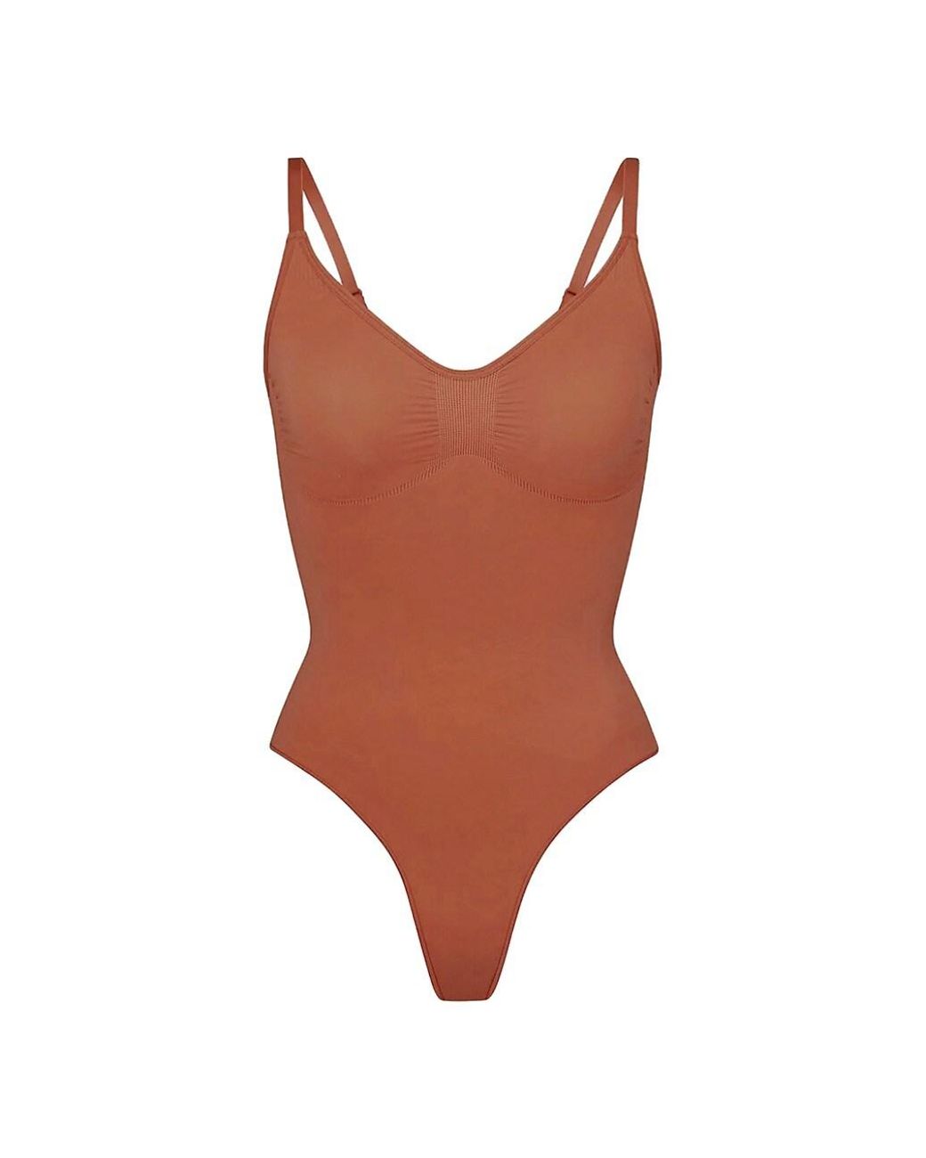 Skims Seamless Sculpt Thong Bodysuit in Brown Lyst