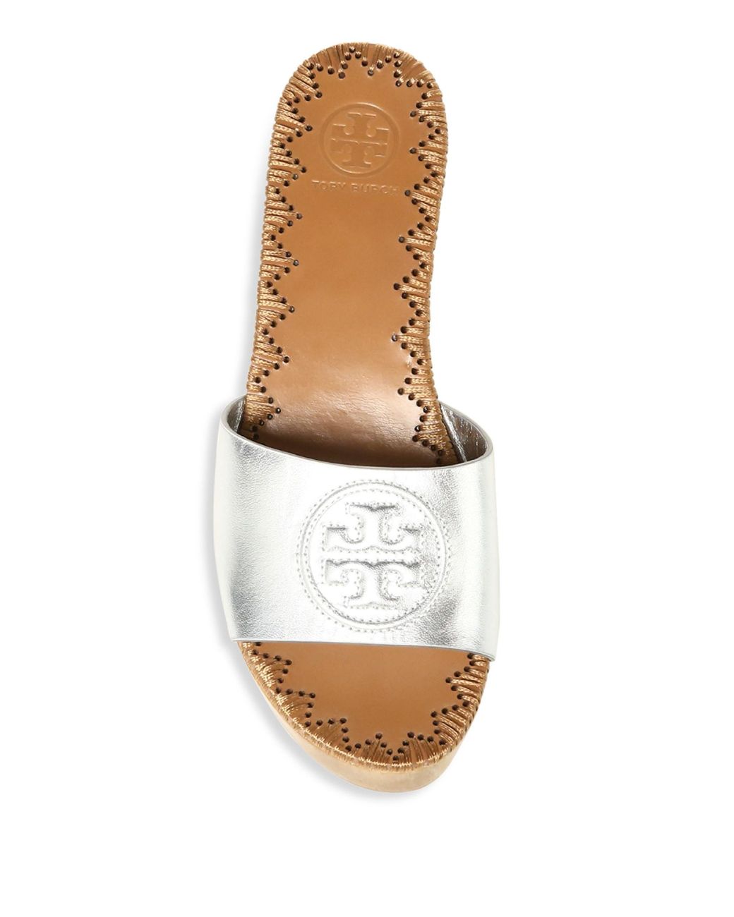 Tory Burch Women's Patty Platform Wedge Slide - Silver - Size 7 in Metallic  | Lyst