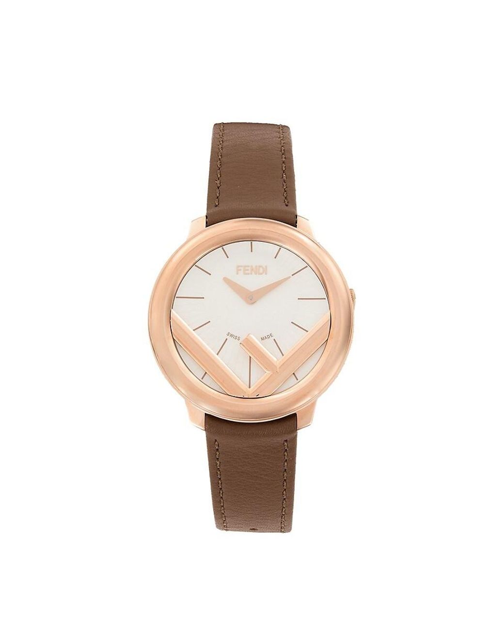 ★レア!★ FENDI Run Away Ladies Leather Strap Watch Fendi Womens Run Away Watches | MadaLuxe Time – Direct Luxury