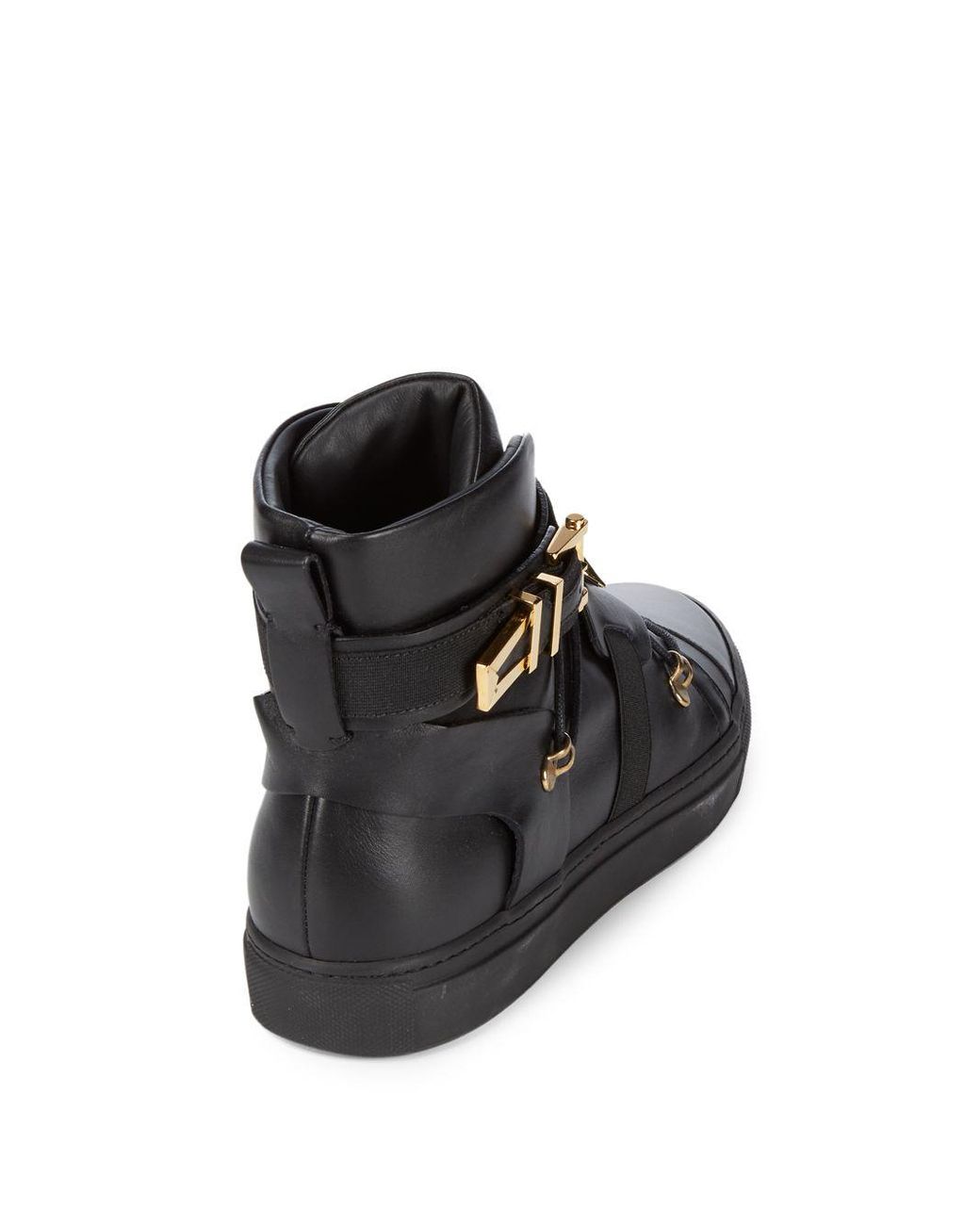 Versace Vitello Leather Sneakers in Black | Lyst