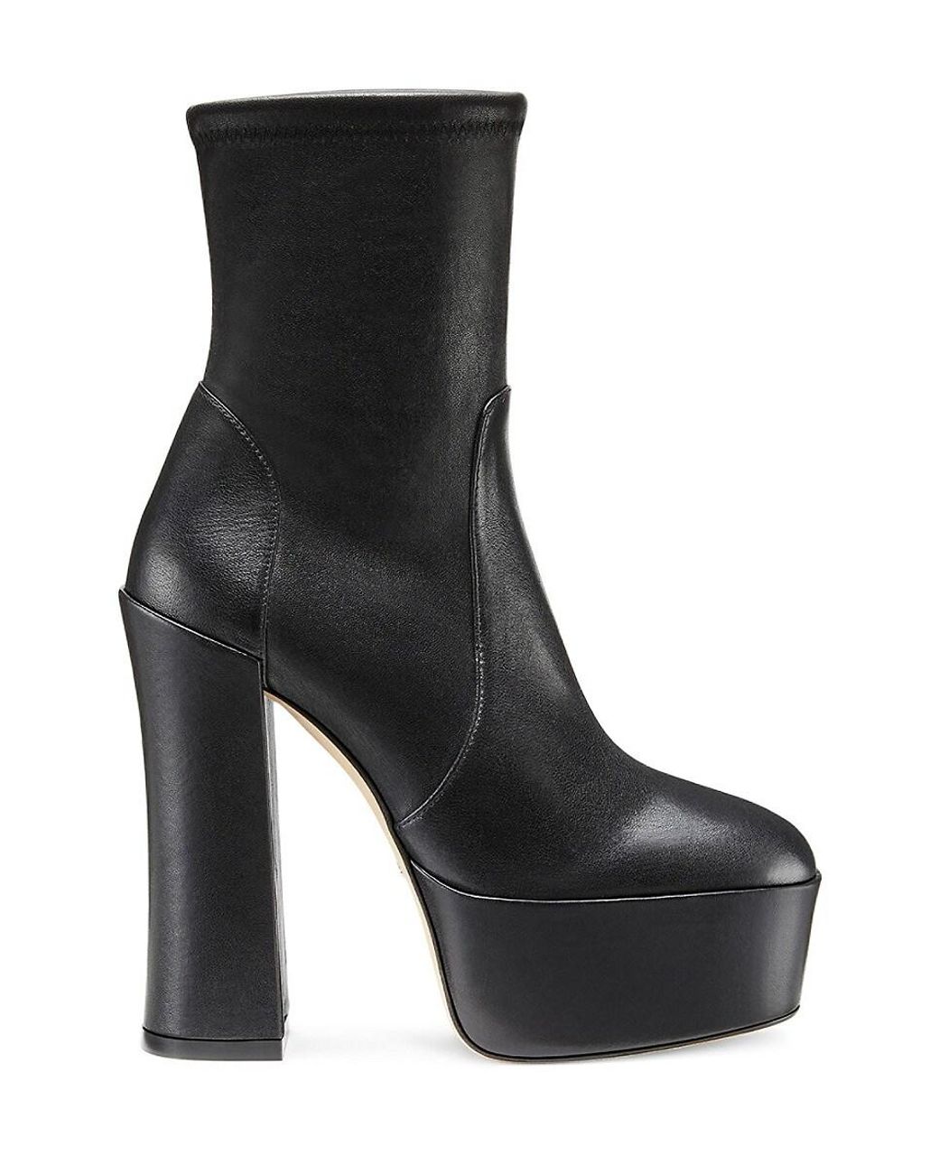Stuart Weitzman Skyhi 145Mm Leather Platform Ankle Boots in