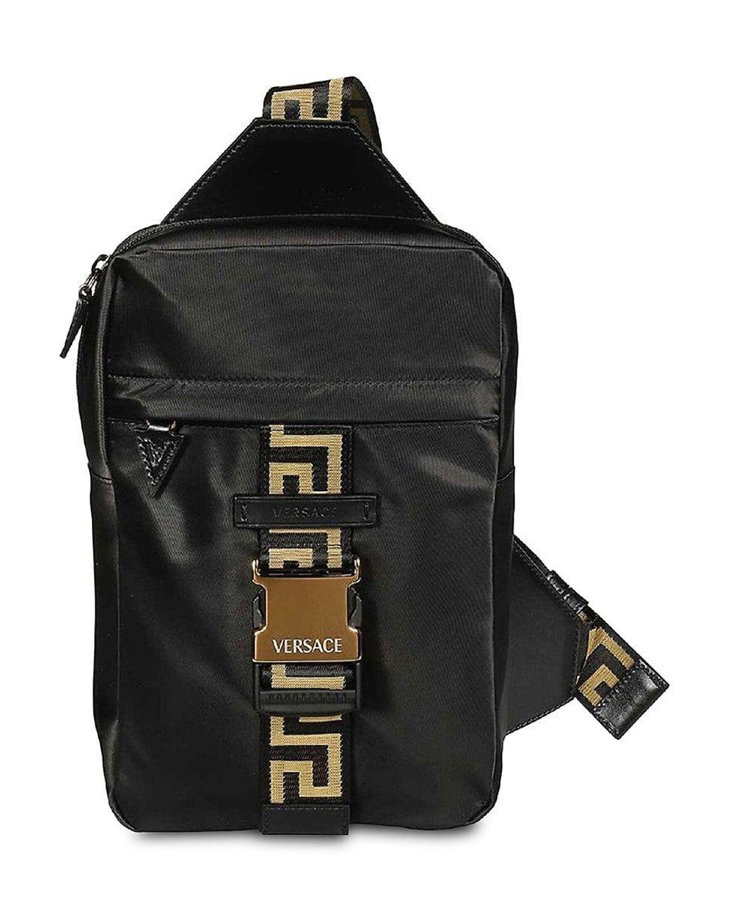 Versace Greca Single Strap Backpack in Black for Men Lyst
