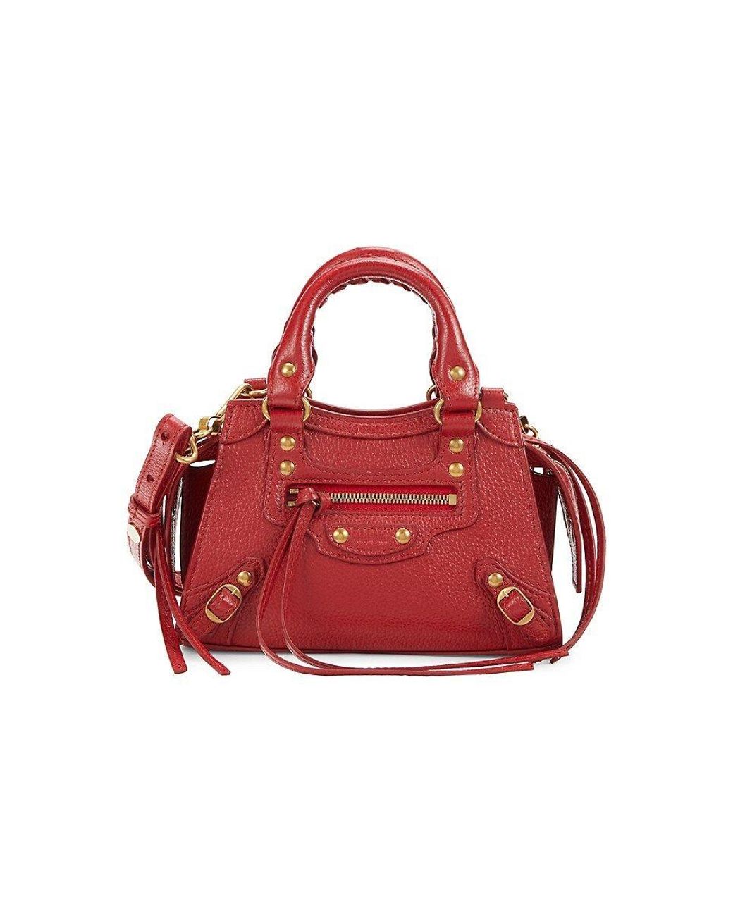 Balenciaga Neo Classic Leather Crossbody Bag in Red | Lyst