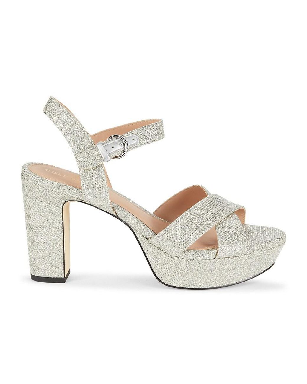 Cole Haan Riannon Textured Platform Sandals in Metallic | Lyst