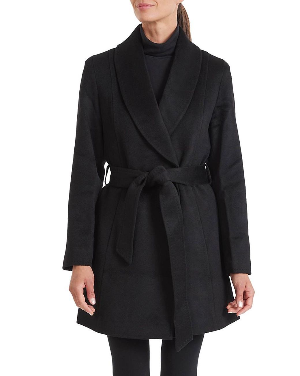 shawl collar wrap coat camel