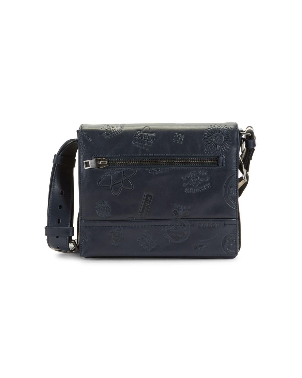 bally leather messenger bag
