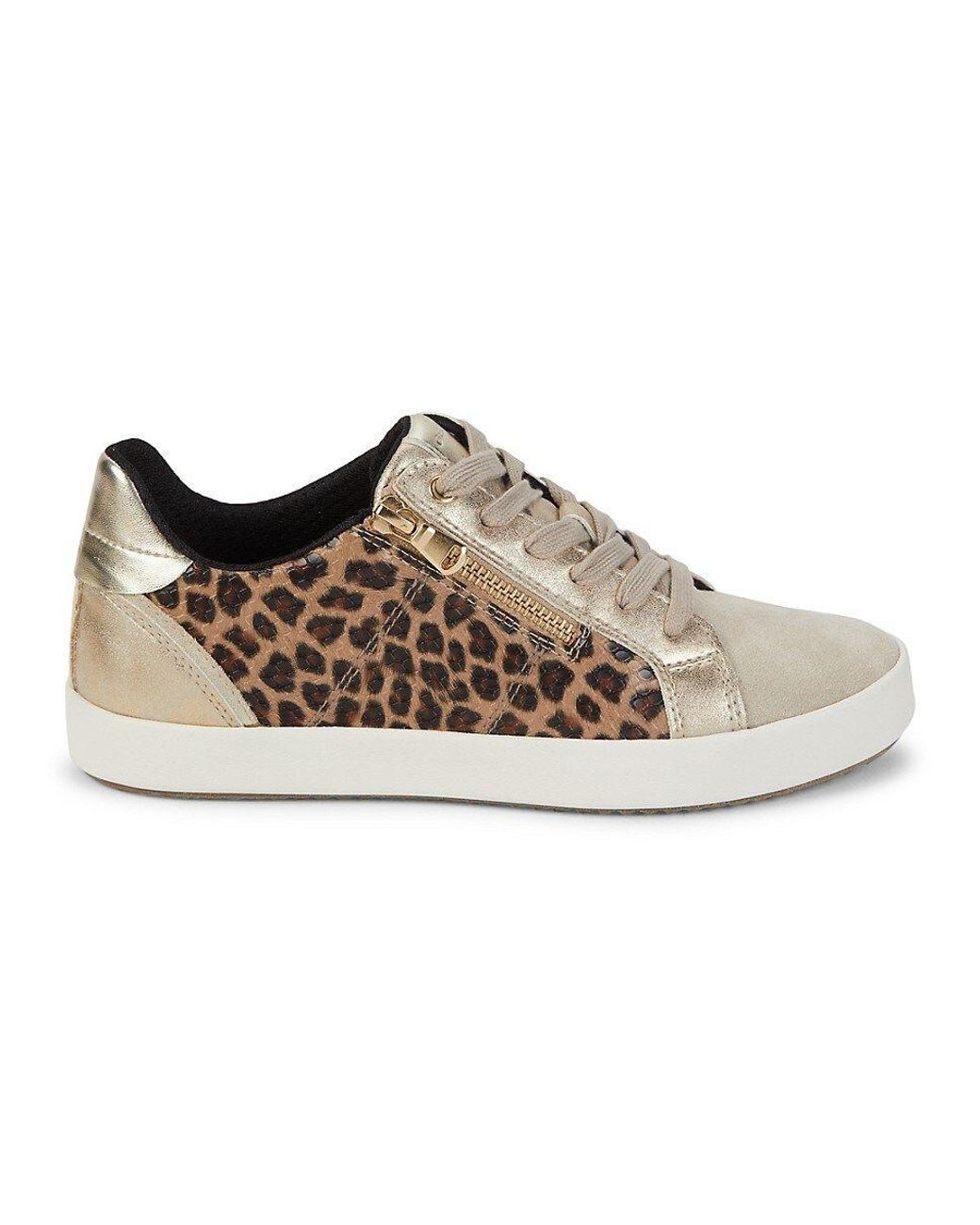 Geox Animal Print Low-top Sneaker in Brown | Lyst
