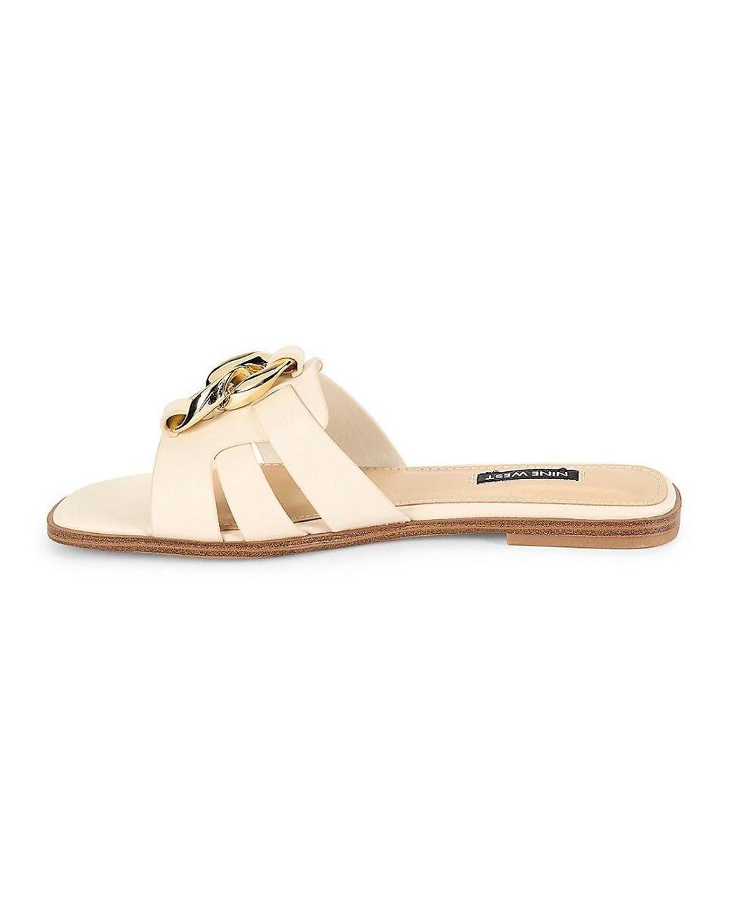 Nine West Ganlee Strappy Flat Sandals in White Lyst