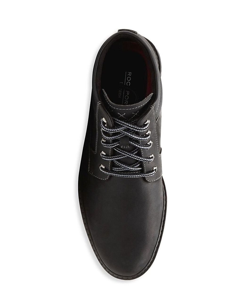 Rockport Weather Or Not Plain Toe Leather Suede Boots in Black