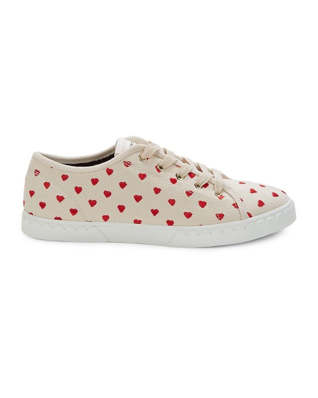 Kate Spade Vale Heart Canvas Sneakers in White Red (White) | Lyst