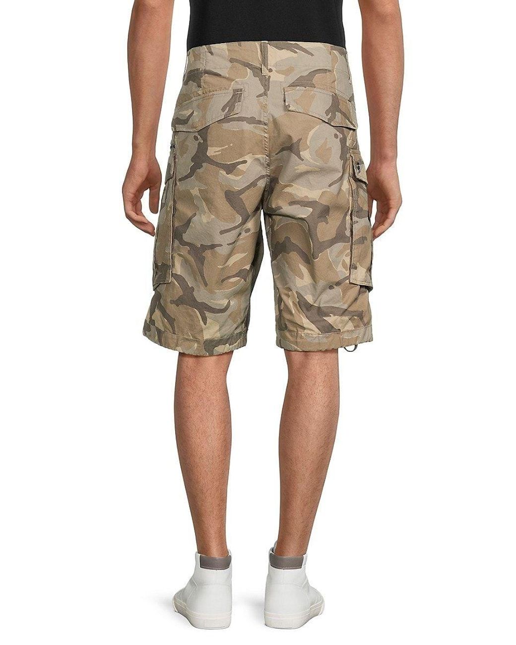G-Star RAW Rovic Relaxed Fit Camo Cargo Shorts in Natural for Men | Lyst