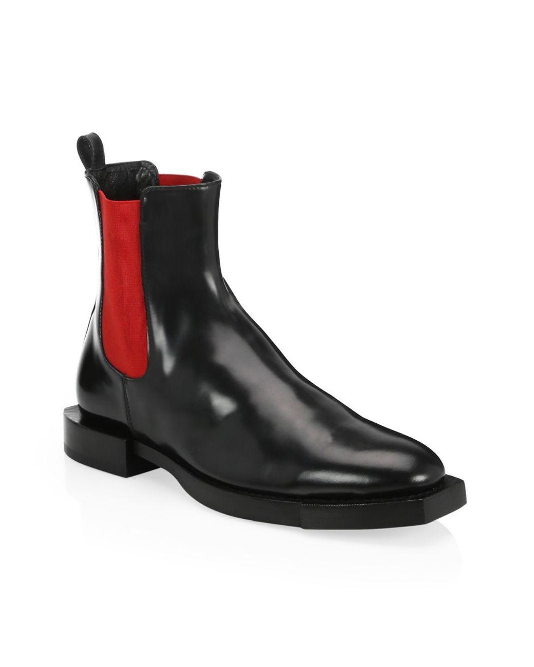 Alexander mcqueen black and red chelsea shop leather boots