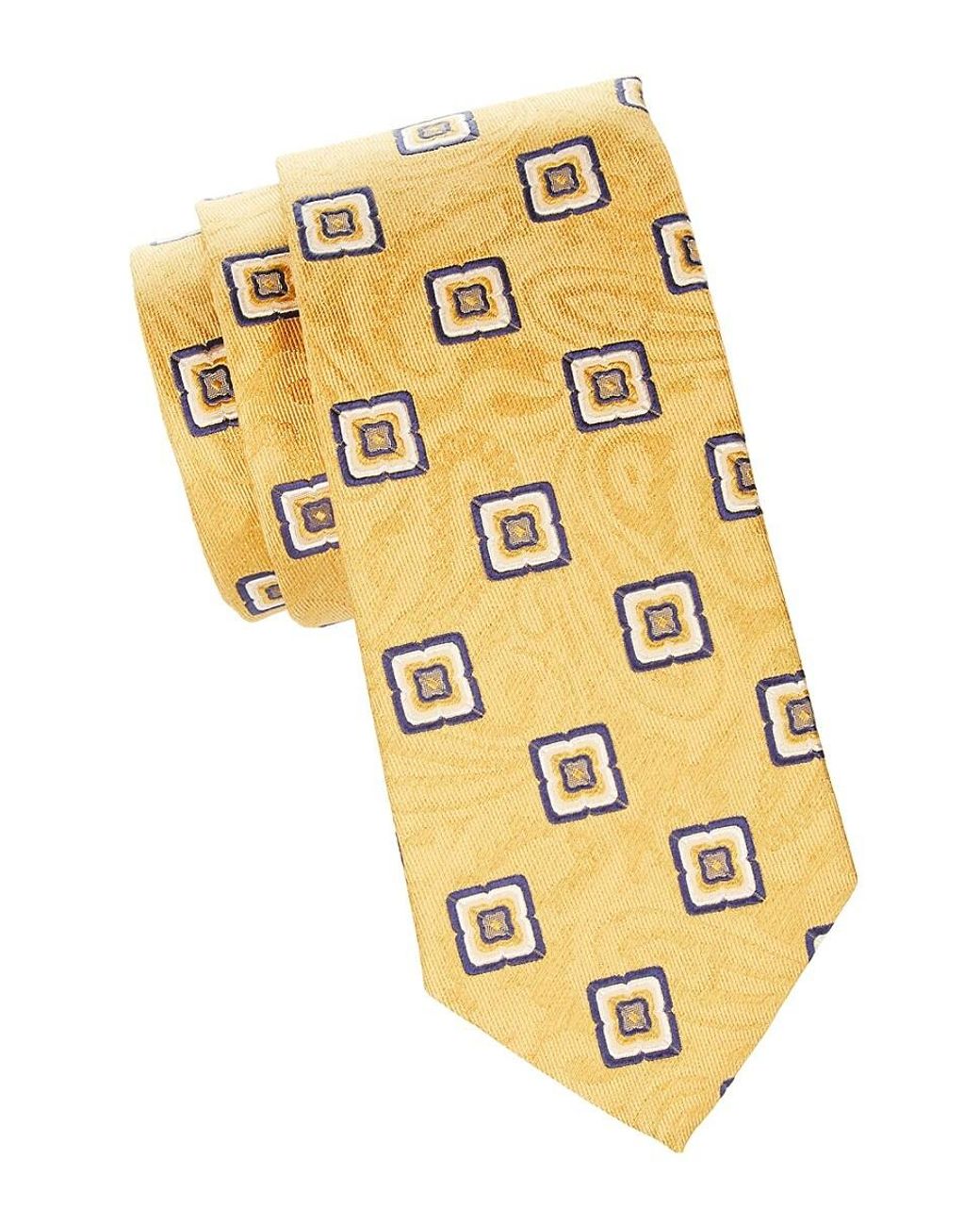 Brooks Brothers Paisley Medallion Jacquard Silk Tie in Yellow for Men