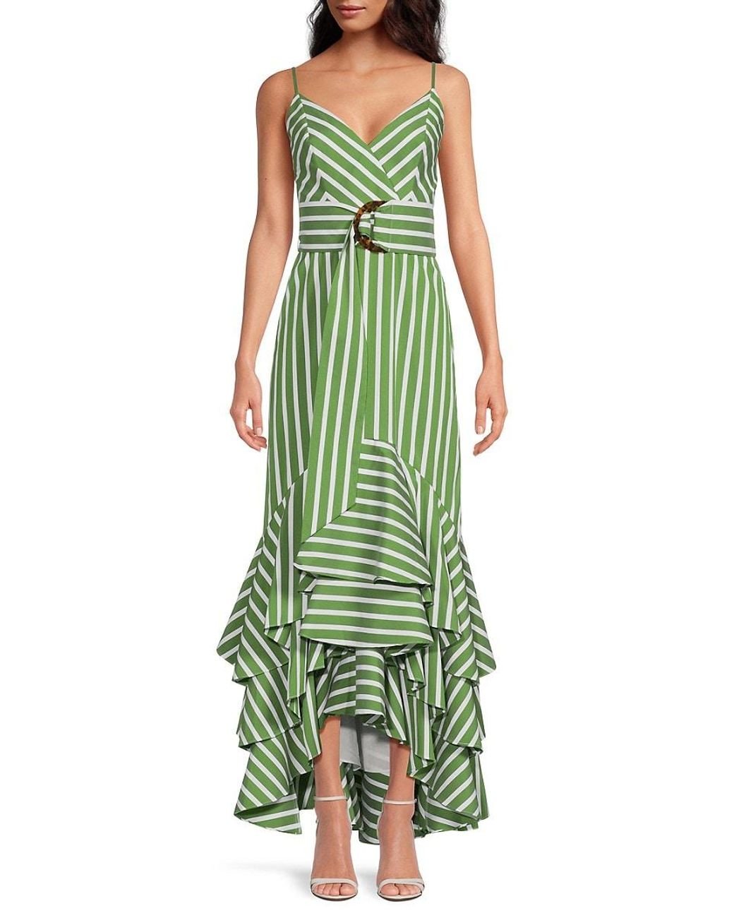 SALE!【BCBG MAXAZRIA】プリーツ ハイロー ドレス bcbgmaxazria-Green-Combo-