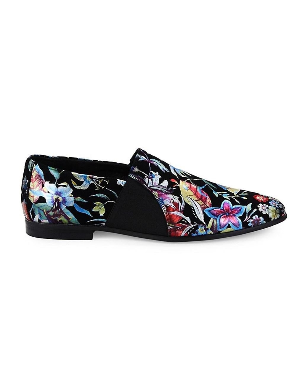 Robert Graham Artic Floral Leather Smoking Slippers in Black for Men | Lyst