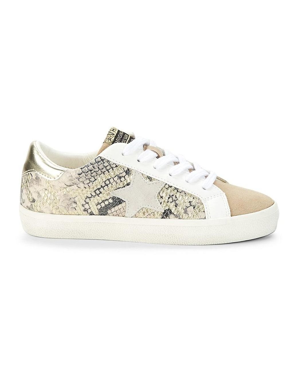 Vintage Havana Snakeembossed Leather Sneakers in Natural Lyst