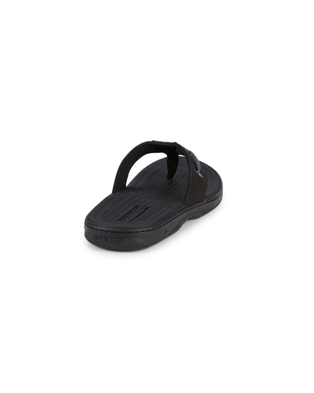 Sperry Top Sider Havasu Skiplace Leather Flip Flops in Black for