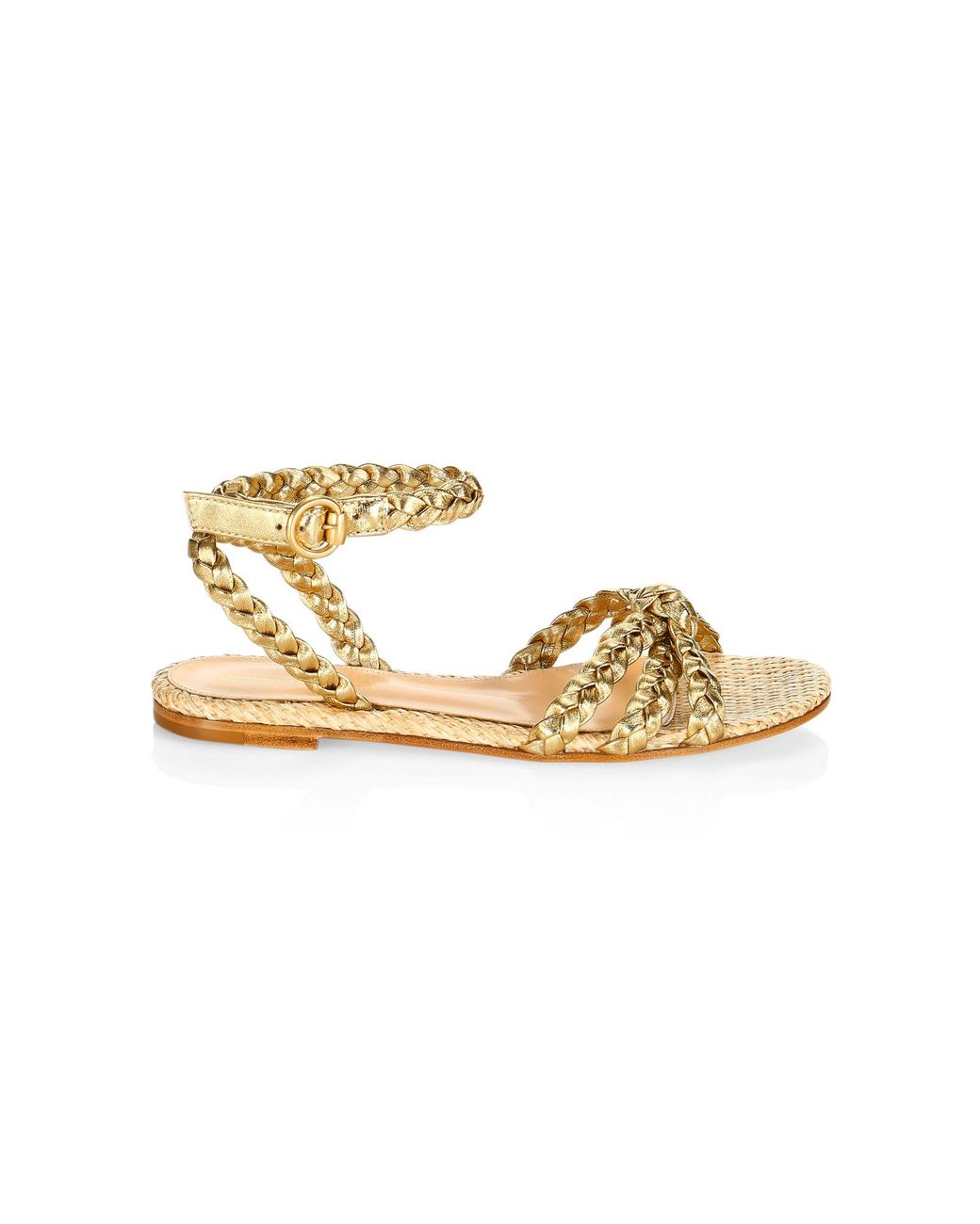gianvito rossi braided metallic leather sandals