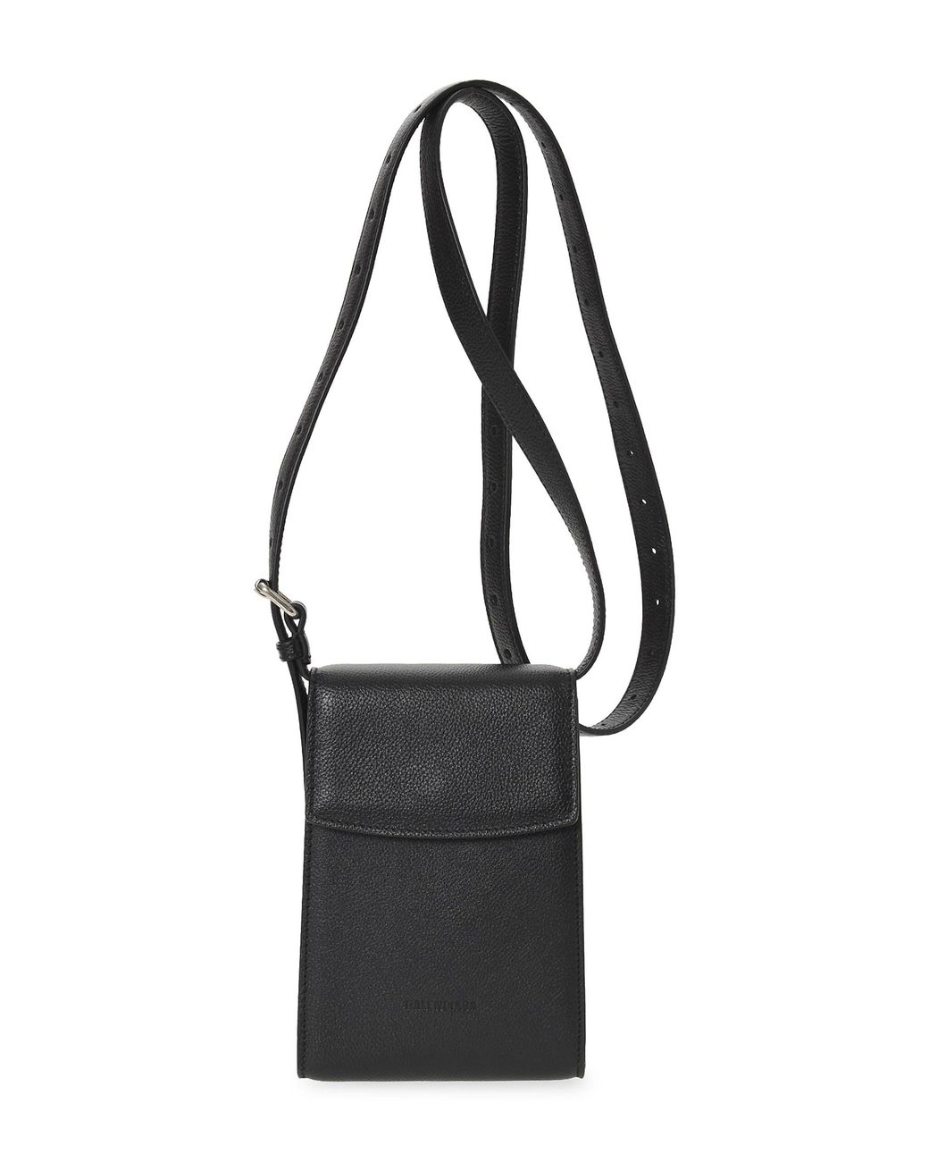 Balenciaga Ghost Leather Phone Crossbody Bag in Black Lyst